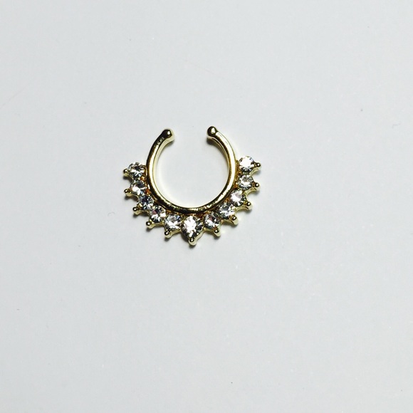 Gold Jeweled Faux Septum