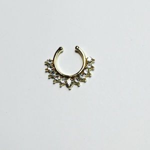 Gold Jeweled Faux Septum