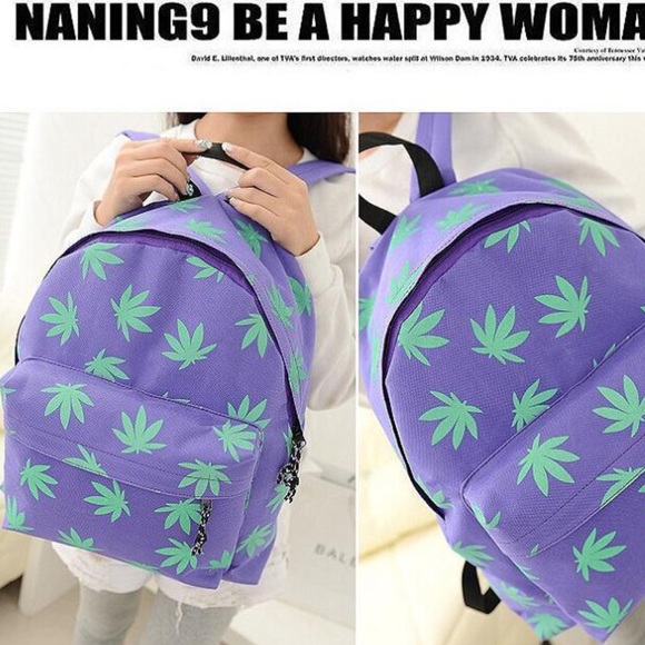 New Korean Maple Leaves Printed Backpack