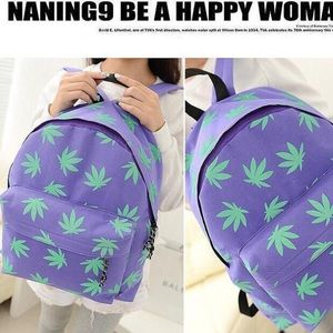 New Korean Maple Leaves Printed Backpack
