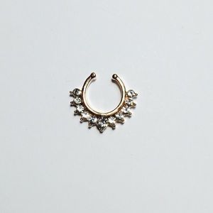 Rose Gold Jeweled Faux Septum
