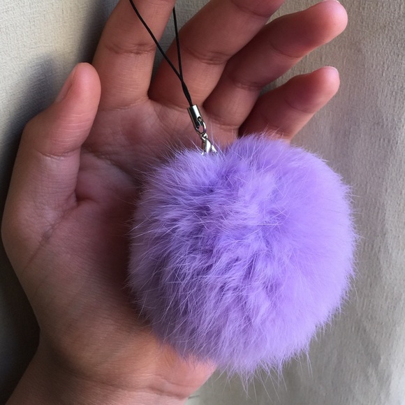 Lavender puff ball charm