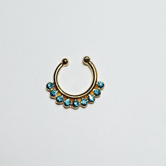Blue Gold Faux Septum
