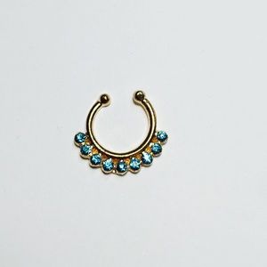 Blue Gold Faux Septum