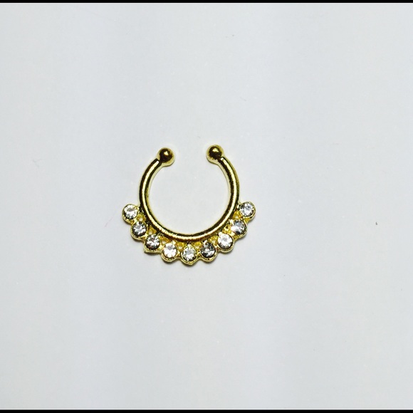 Silver Gold Jeweled Faux Septum