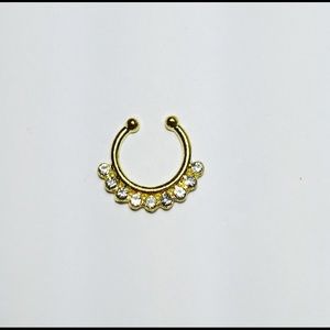 Silver Gold Jeweled Faux Septum