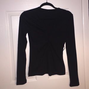 Never Worn Black Lace-Up Fitted Top