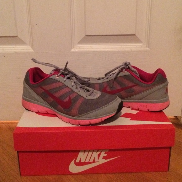 Pink and gray nikes