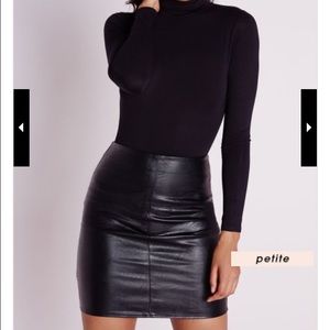 Missguided petite faux leather mini skirt