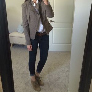 Appliqué herringbone jacket/blazer