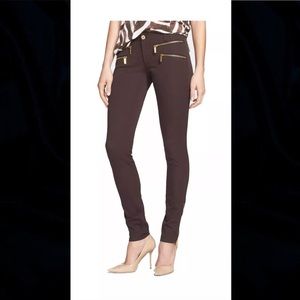 MICHAEL KORS NWT WOMENS CHOCOLATE ROCKER ZIP pants