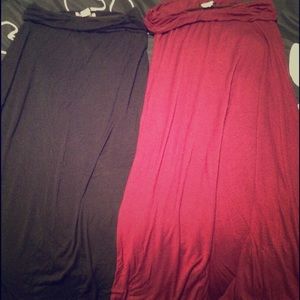 Maroon and Black maxi skirts