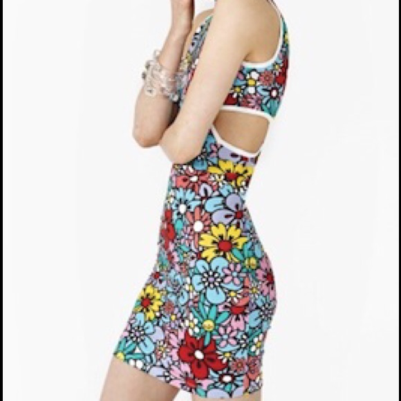 lazy oaf nasty gal flower cut out dress