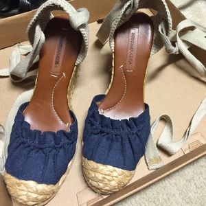 BCBG denim shoes espadrilles