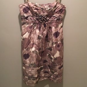 BCBG Max Azria Strapless Lavender Watercolor Dress