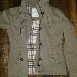 Drawstring military style jacket
