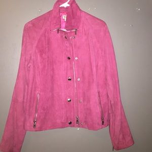 Hot pink suede jacket