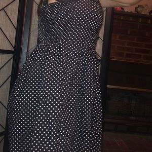 Black and white polka dotted dress!!