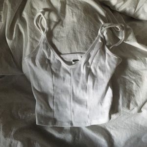 Abercrombie and Fitch white strap crop tank