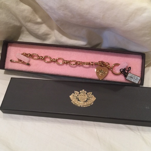 🆕 Juicy Couture gold heart charm bracelet