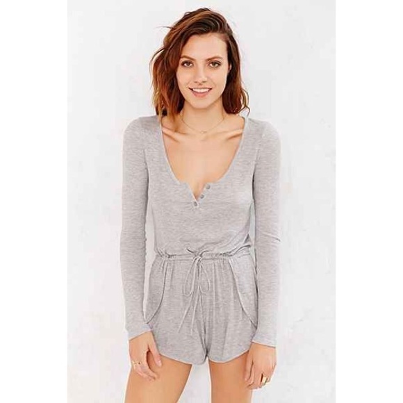 BDG GREY RIBBED ROMPER
