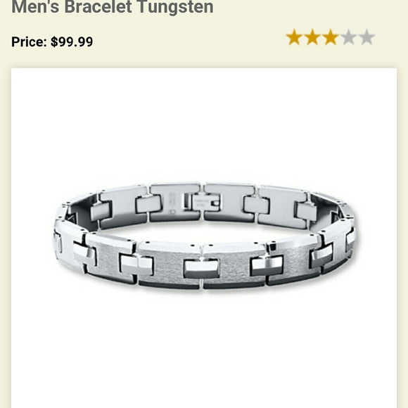 Tungsten cross shiny & satin finish bracelet - Picture 1 of 4
