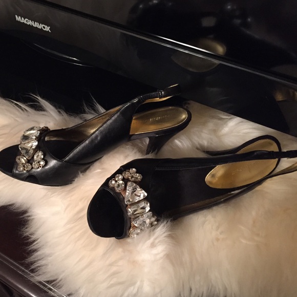Blinged out sling backs