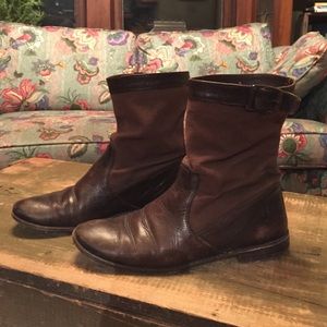 Frey boots leather canvas size 9