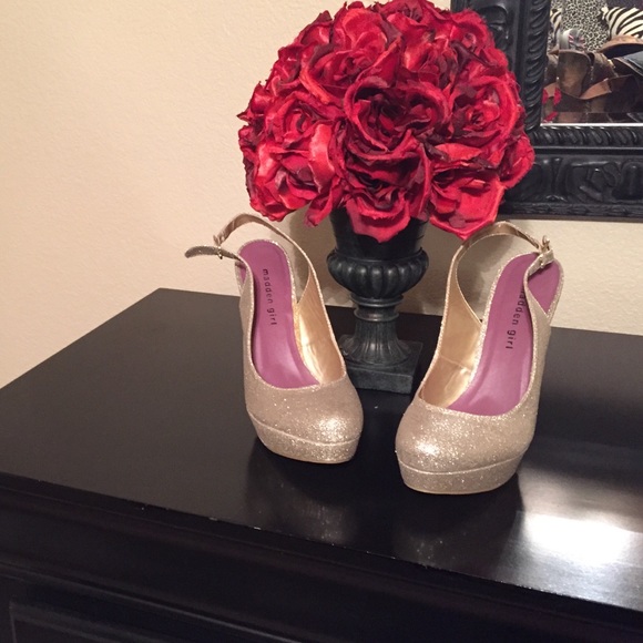Gold glitter 4" heels