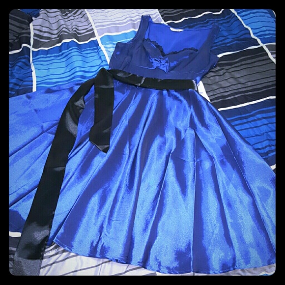 Blue Rockabilly Style Dress