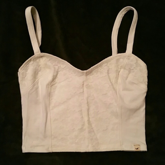 White hollister crop top