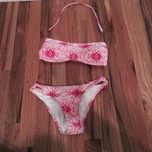 F21- Pink Tie Dye Cheeky Bikini & Top