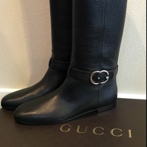 NWT - Gucci Leather Interlocking G Riding Boot.