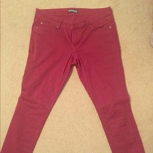 Deep red jeans