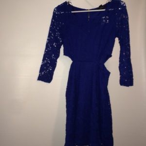Royal Blue All Over Lace Dress