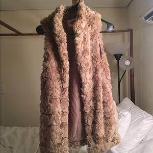 Tan faux fur vest