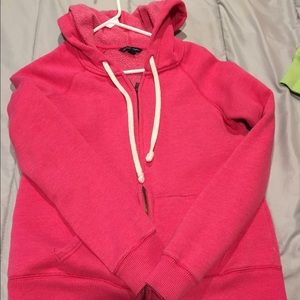 American Eagle Pink hooded zip-up sweatshirt