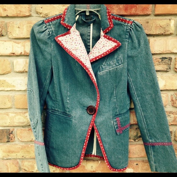Marc Jacobs Blue Denim Jean Blazer Jacket Coat