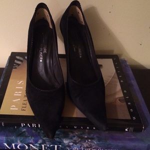 Size 81/2 Donald Pliner suede heels.  Resoled.