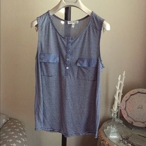 Faith & Joy tank blue and white stripes