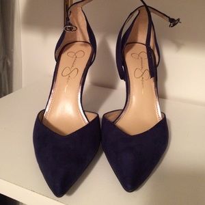Jessica Simpson navy faux suede pumps