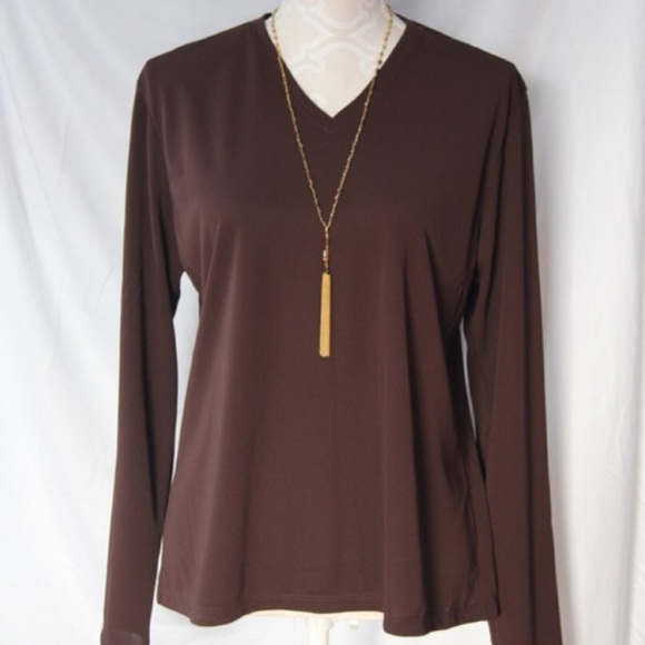 Top Ann Taylor Marron - Taille S - Coton/Modal - Occasion Très Bon état