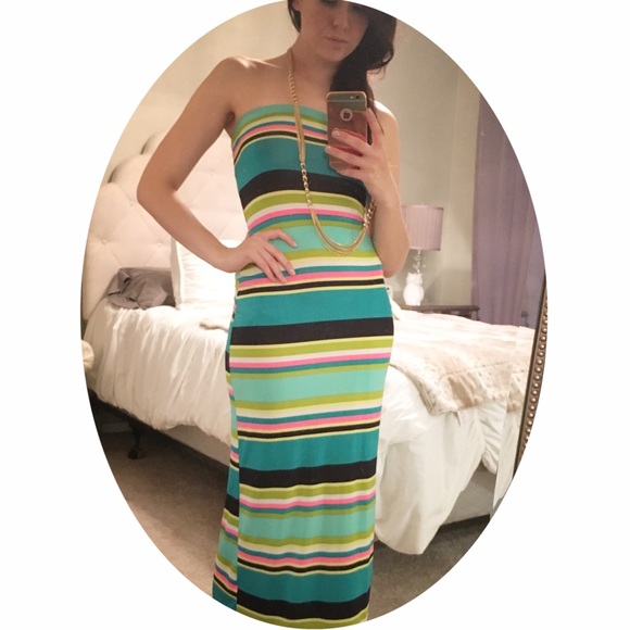 2B Bebe maxi striped dress