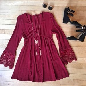 Gorgeous bohemian gauze bell/angel sleeve dress