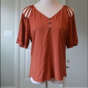 Antonio Melani beaded shoulder detail top size xs