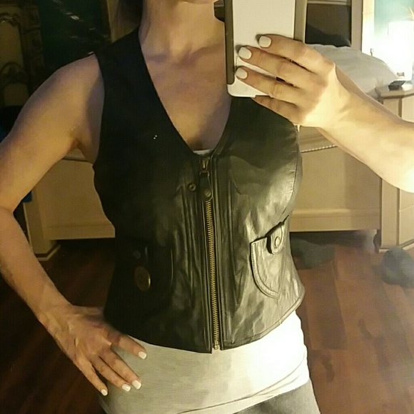 Genuine leather Harley Davidson vest