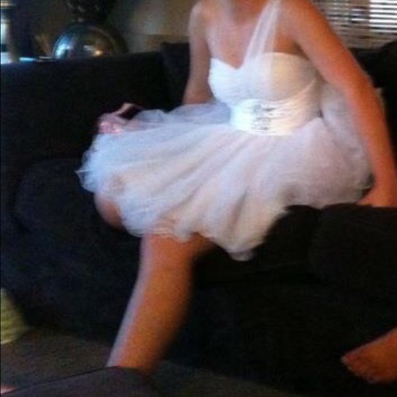 Beautiful white tutu homecoming dress!