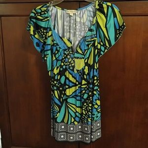 Blue, green, and sequin top