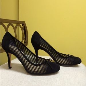 Kate spade suede and sheer pumps