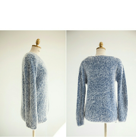 CHUU white fringe knit sweater - Picture 3 of 4